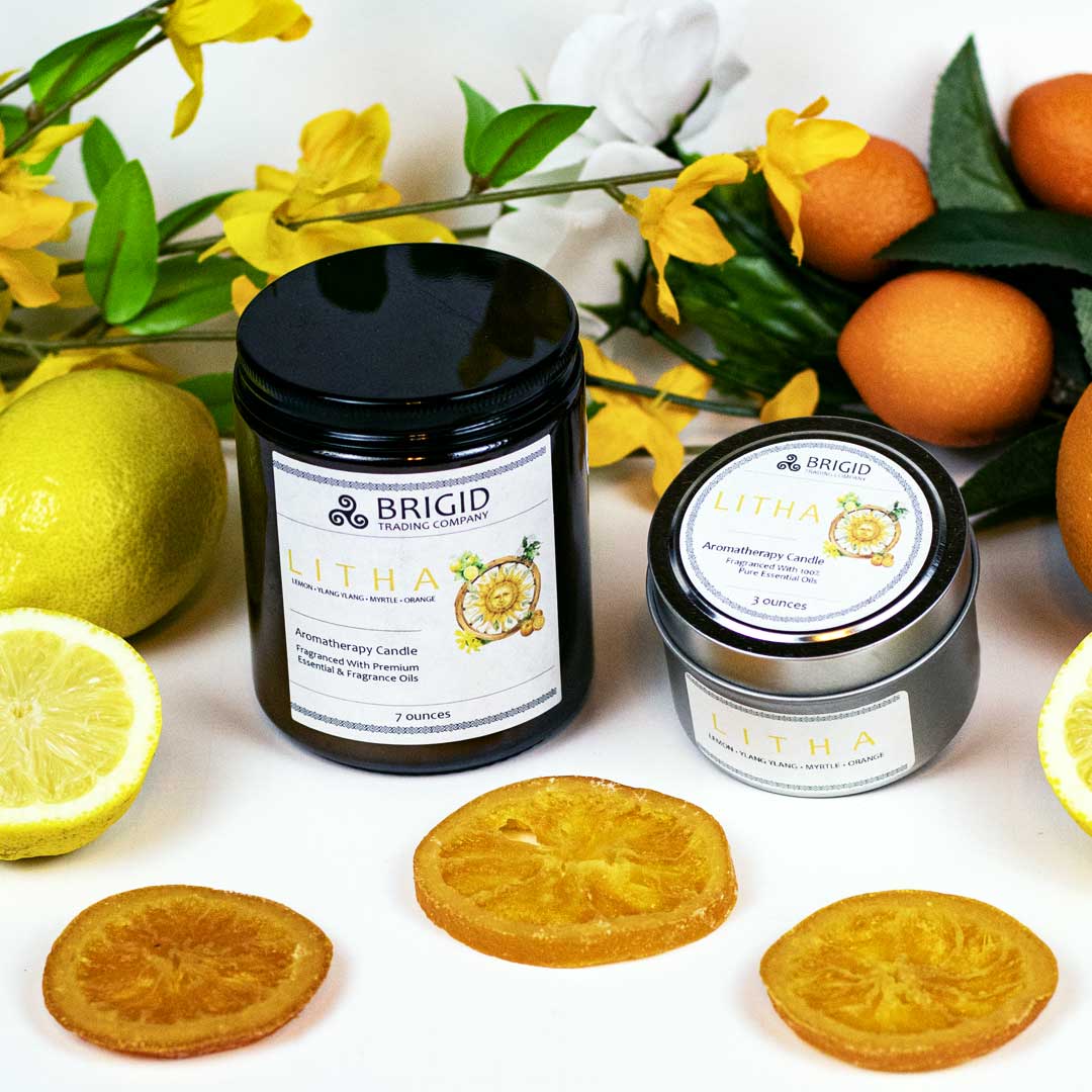 Litha Soy Wax Candle – Lemon & Orange Natural Candle for the Summer Solstice