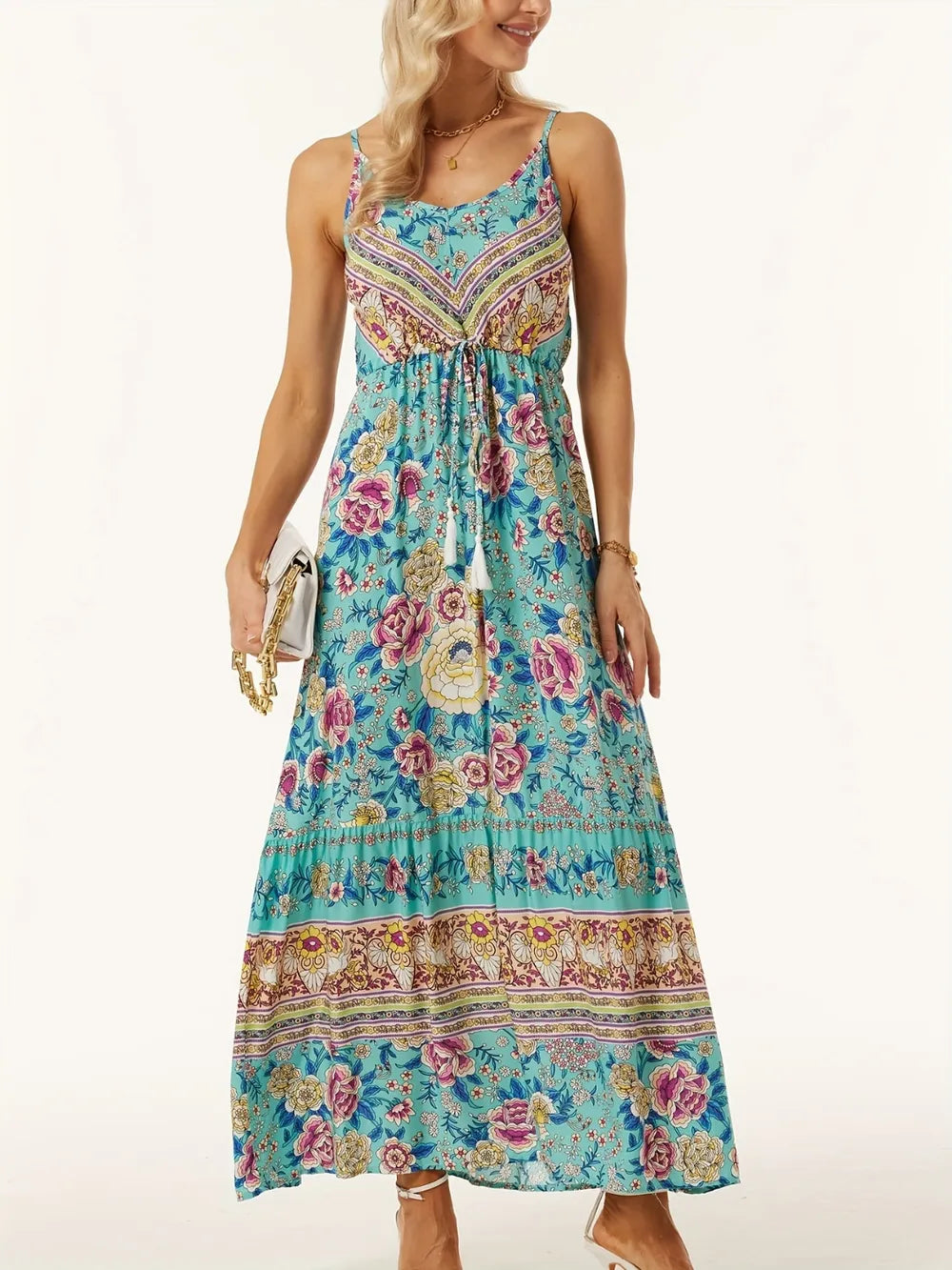 Printed Scoop Neck Dress
