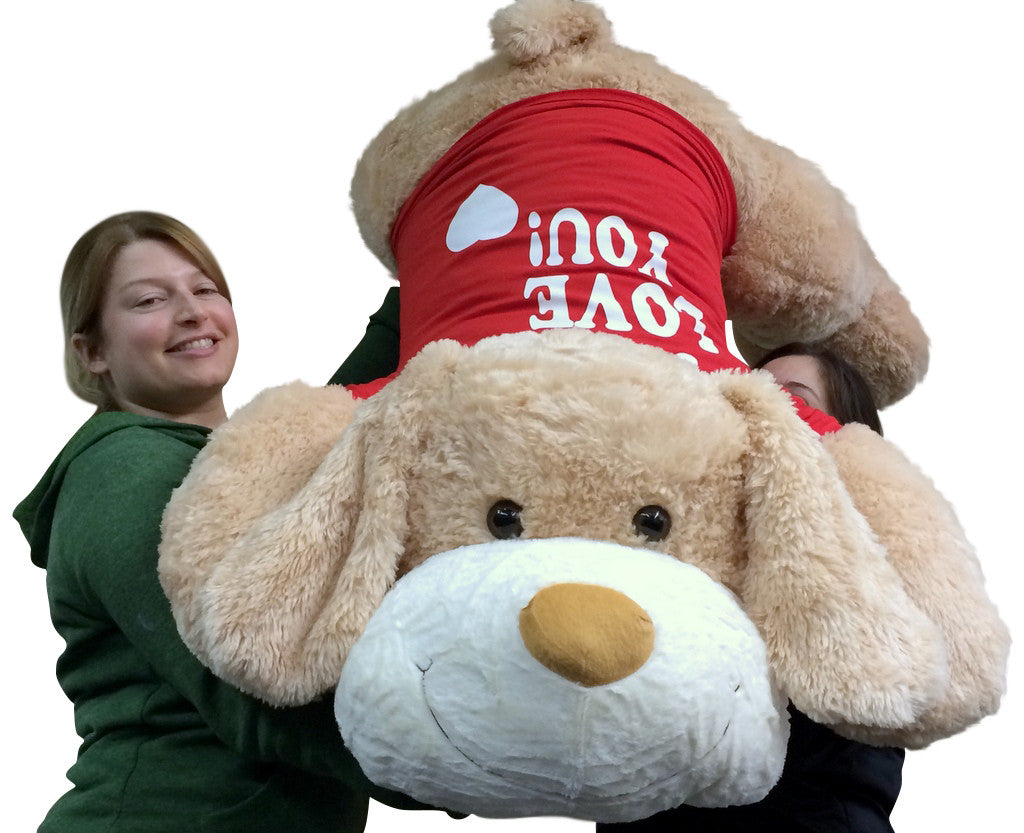 I Love You Giant Stuffed Puppy Dog 5 Foot Soft Wears I LOVE YOU