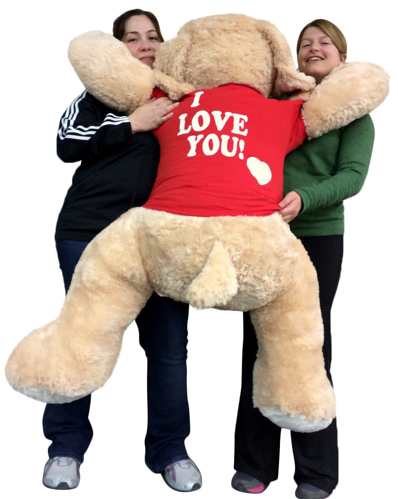 I Love You Giant Stuffed Puppy Dog 5 Foot Soft Wears I LOVE YOU