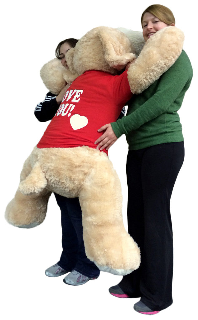 I Love You Giant Stuffed Puppy Dog 5 Foot Soft Wears I LOVE YOU