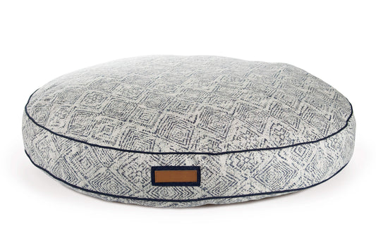 Round Pet Bed in Sapphire Spaniel - cavamart.com