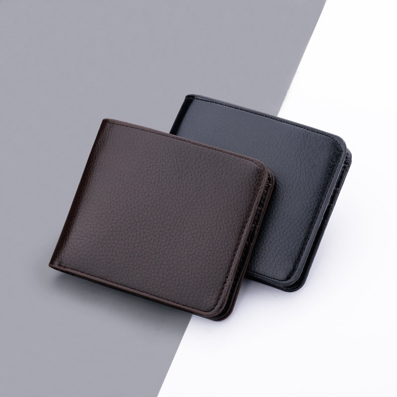 Wallet Men's Short Wallet  Business Wallet Simple Men's College Students Trendy Youth Wallet